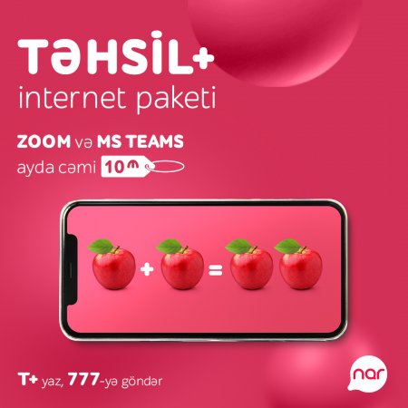 “Nar” onlayn təhsil alanlar üçün “TƏHSİL+” internet paketinin müddətini uzadıb 