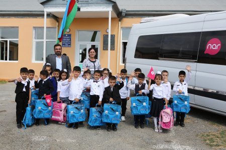 “Nar” Tərtər və Füzuli məktəbinin birincilərini məktəb ləvazimatları ilə təmin edib 